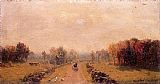 Sanford Robinson Gifford Carriage on a Country Road painting
